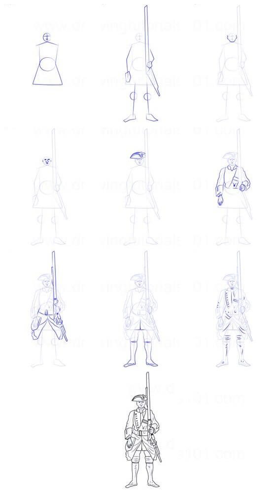 Desenhos de Soldado velho