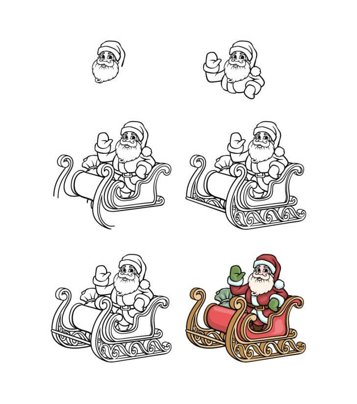 Desenhos de Trenó do Papai Noel 3