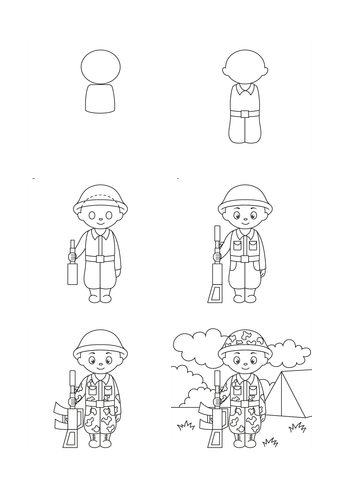 Desenhos de Um soldado