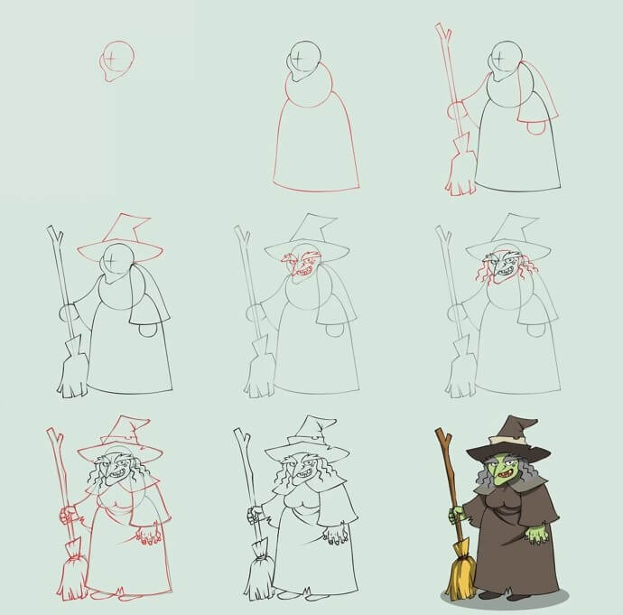 Desenhos de Velha Bruxa