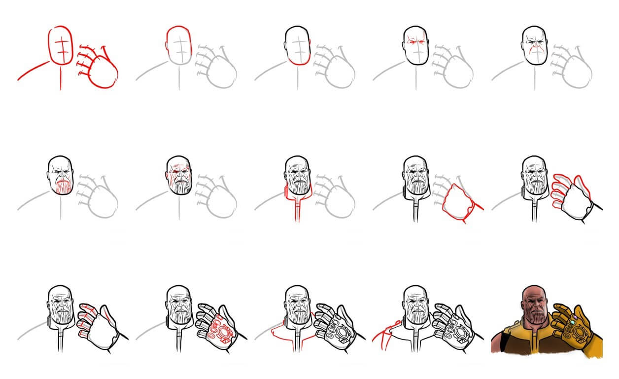 Desenhos de A mão de Thanos