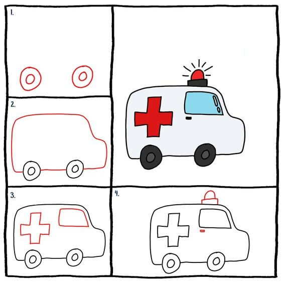 Desenhos de Ambulância fácil