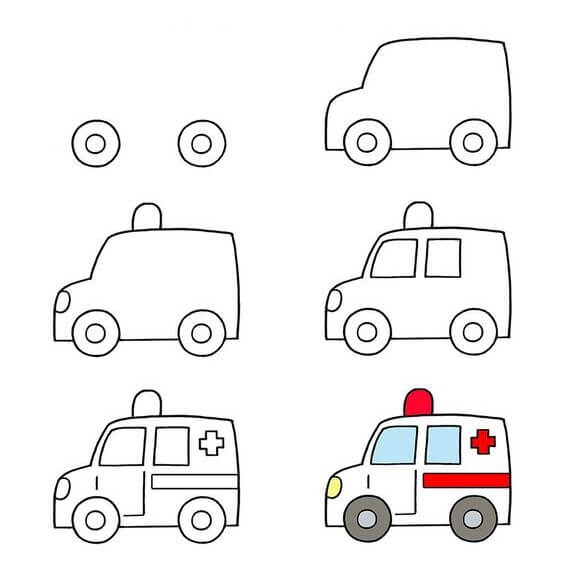 Desenhos de Ambulância muito fácil