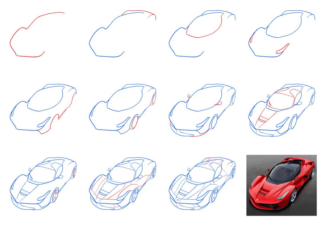 Desenhos de Belo carro Ferrari