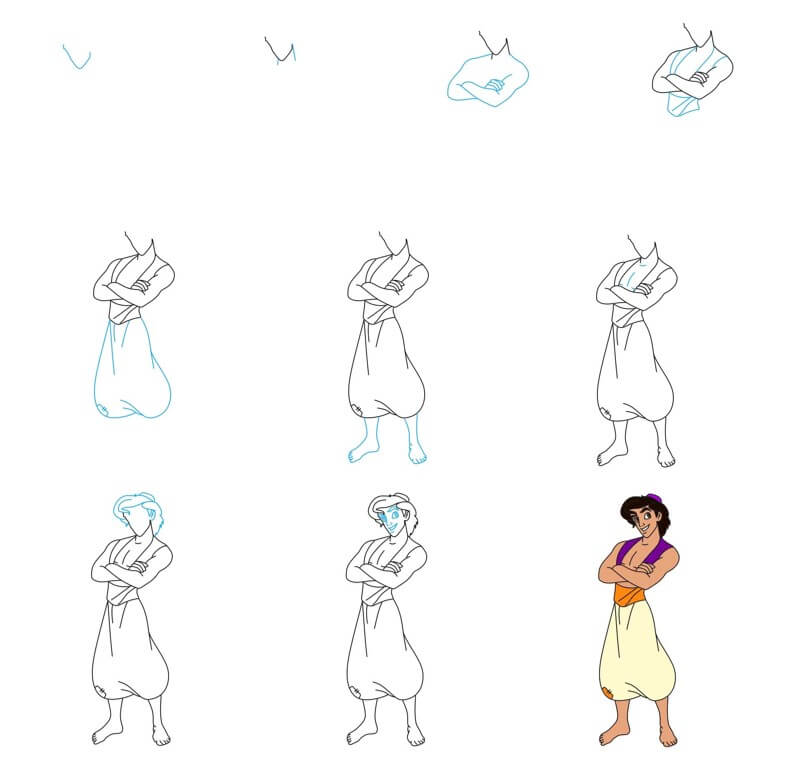 Desenhos de Braço transversal Aladdin