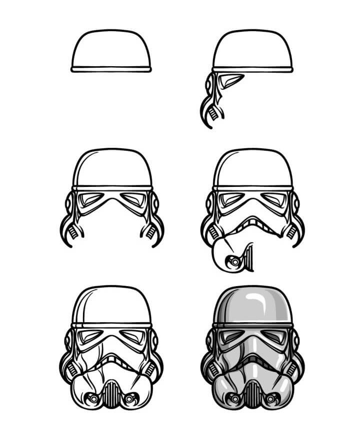 Desenhos de Cabeça de Stormtrooper básica