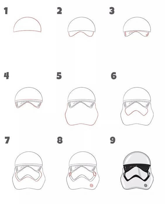 Desenhos de Cabeça de Stormtrooper fácil