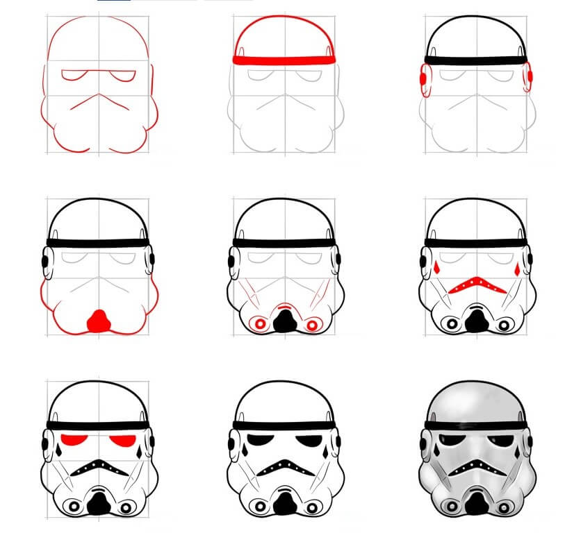 Desenhos de Cabeça de Stormtrooper grátis