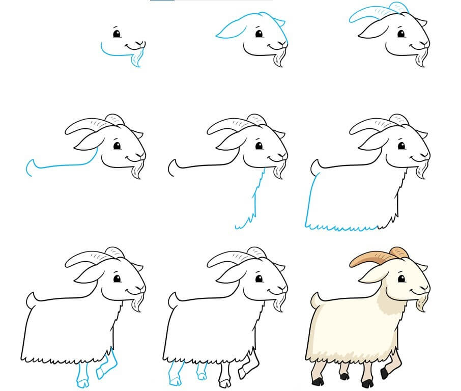 Desenhos de Cabra engraçada