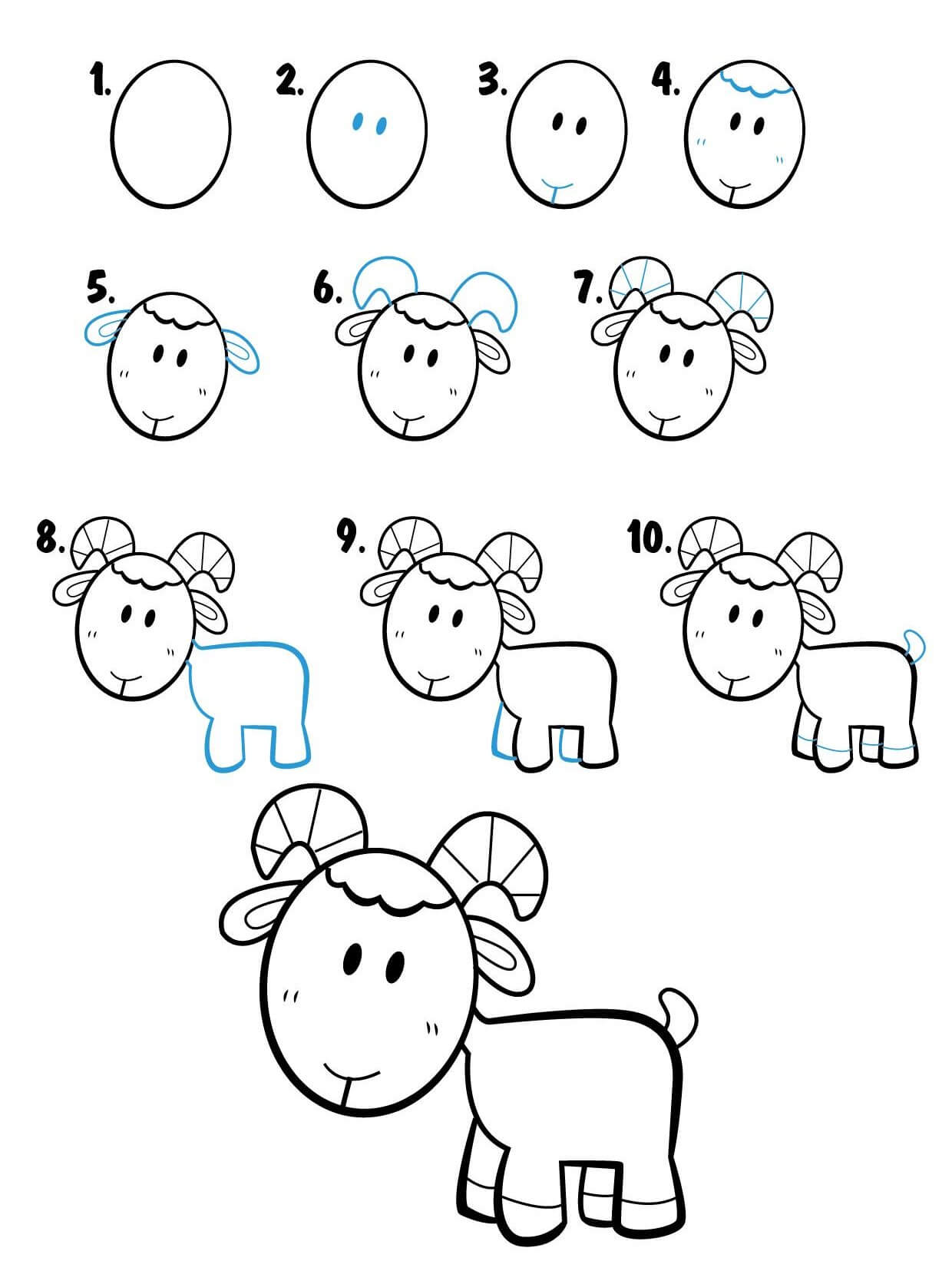 Desenhos de Cabra fofa