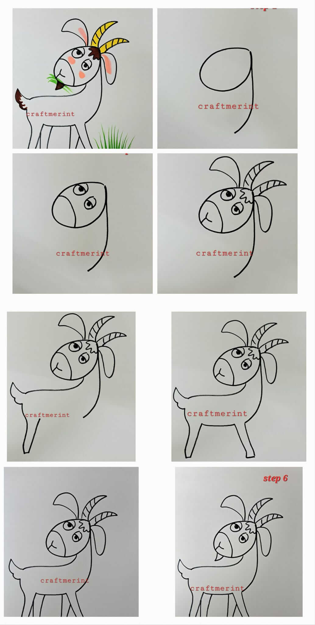 Desenhos de Cabra para crianças