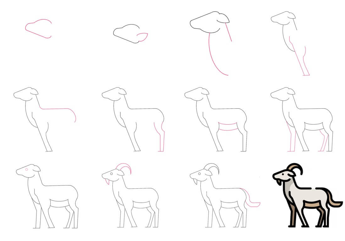 Desenhos de Cabra simples