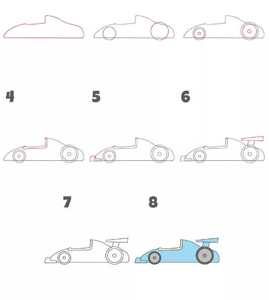 Desenhos de Carro de corrida F1 básico
