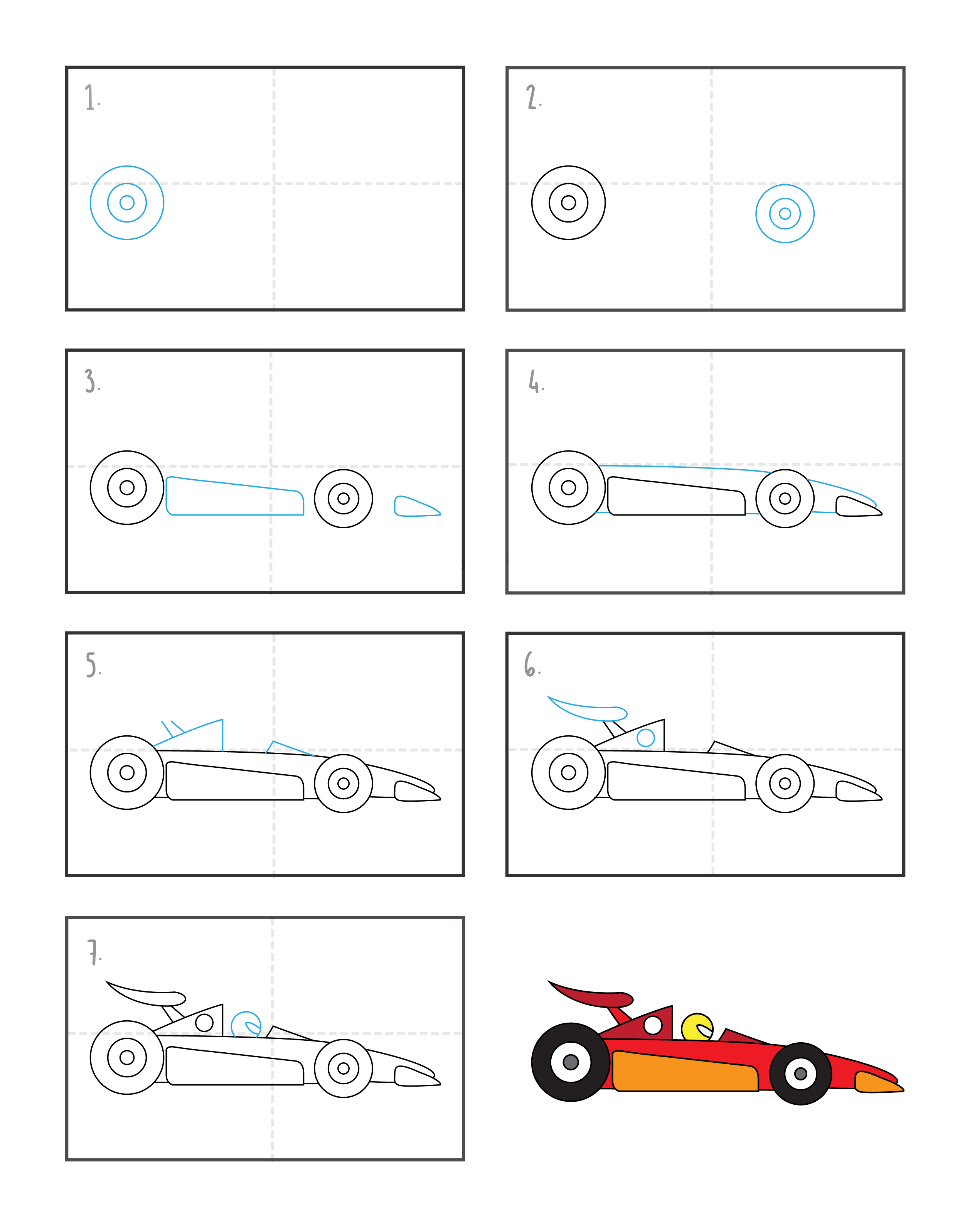 Desenhos de Carro de corrida F1 fácil