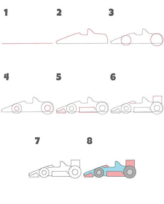Desenhos de Carro de corrida F1 imprimível