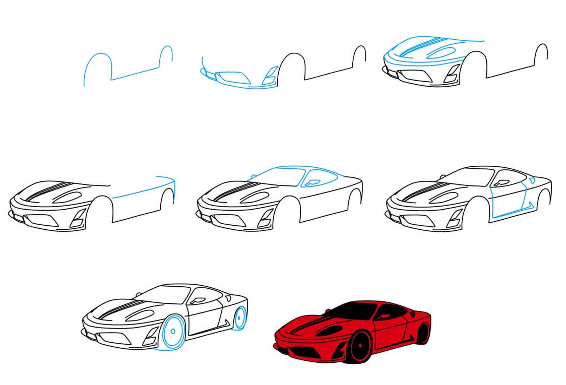 Desenhos de Carro Ferrari grátis