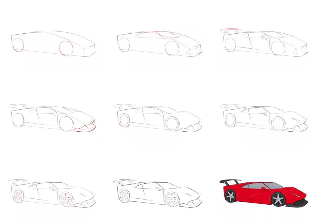 Desenhos de Carro Ferrari grátis simples