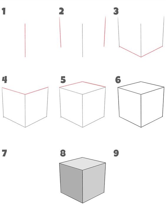 Desenhos de Cubo Isométrico