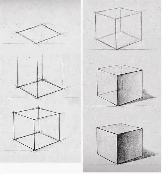 Desenhos de Cubo sombreado