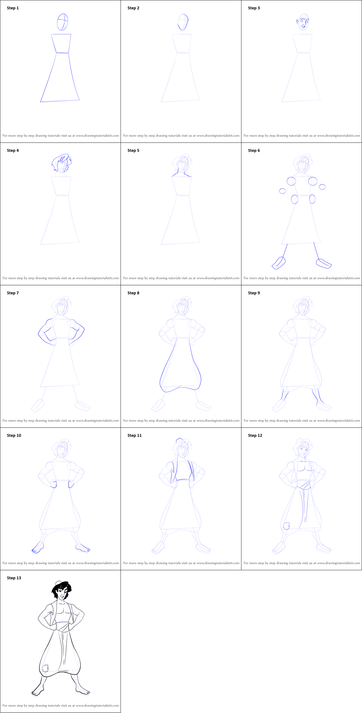 Desenhos de Detalhe de Aladdin