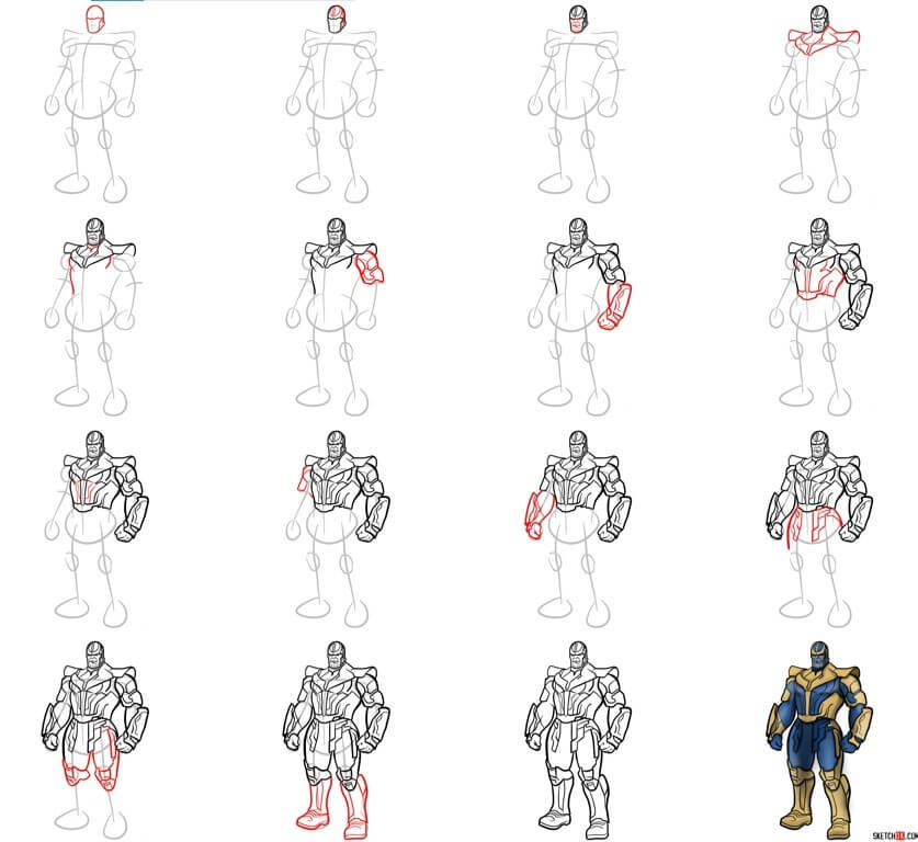 Desenhos de Detalhe do Thanos