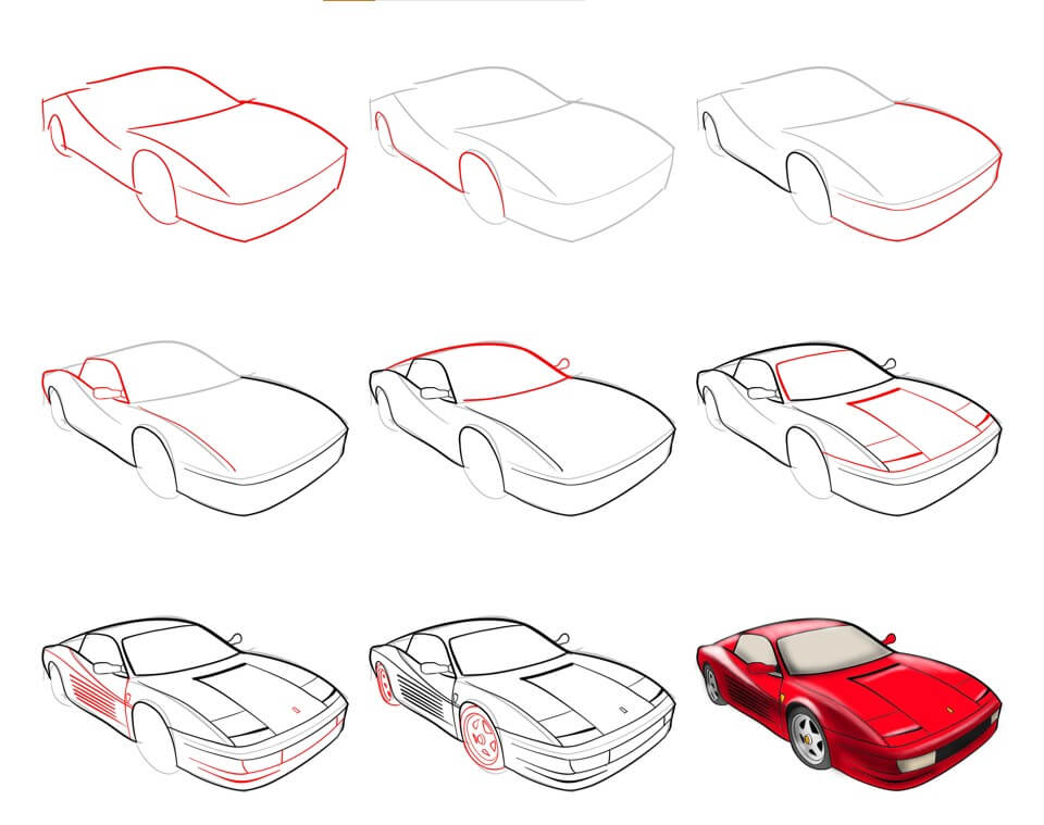 Desenhos de Ferrari carro antigo