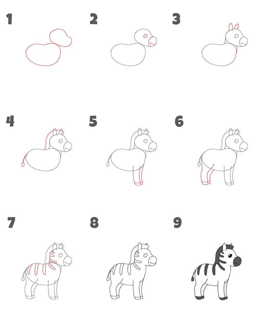 Desenhos de Filhote de zebra