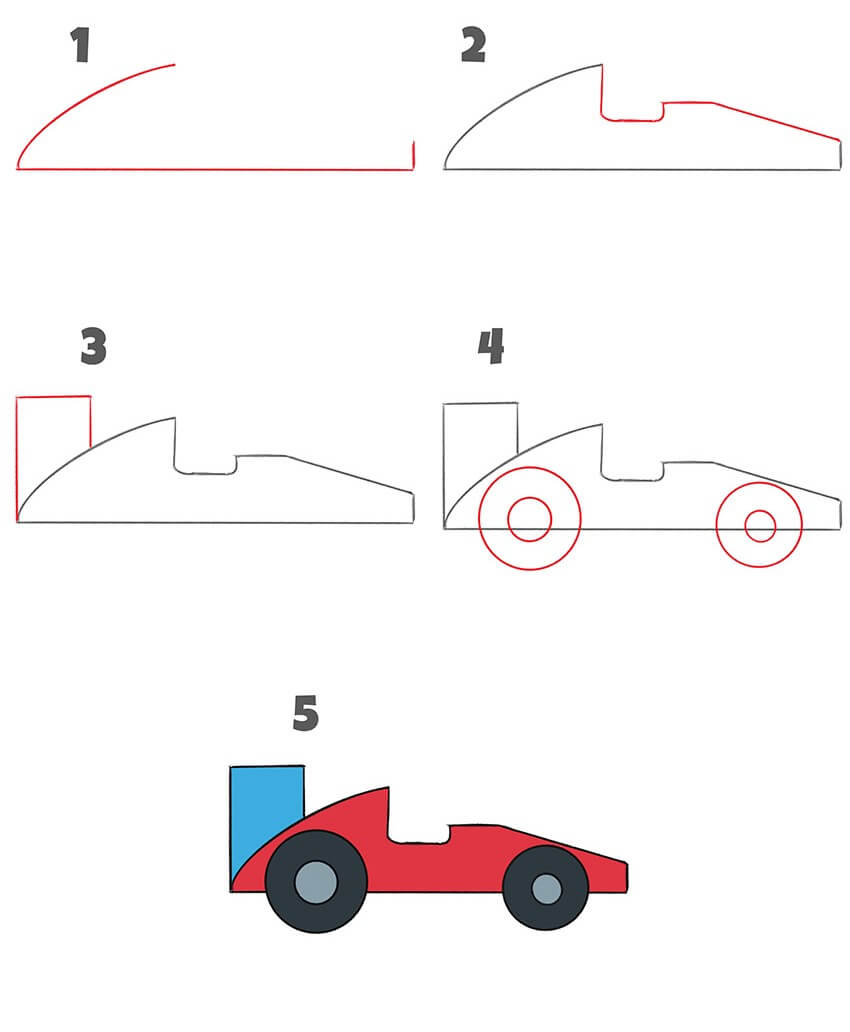Desenhos de Geometria dos carro de corrida F1