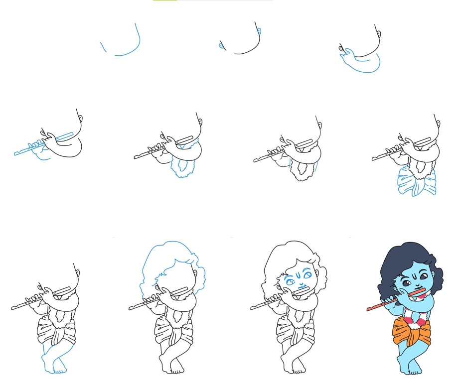 Desenhos de Imagem de Krishna