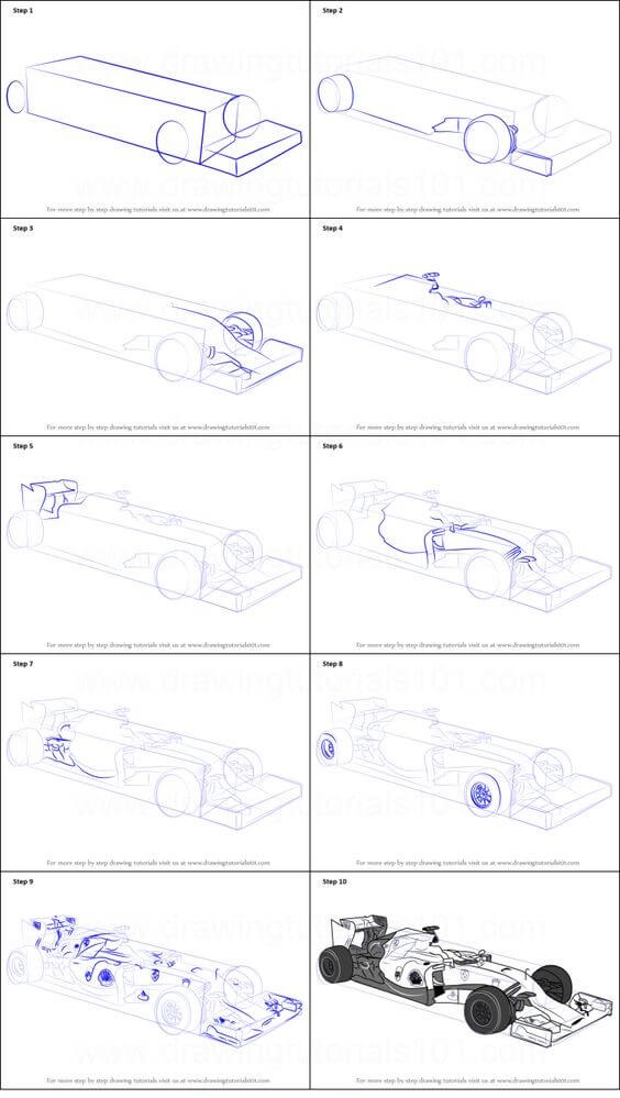 Desenhos de Imagem detalhada de carro de corrida F1