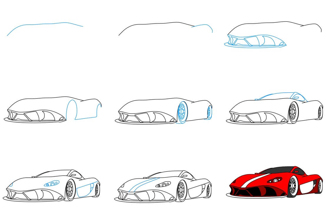 Desenhos de Imagem gratuita do carro Ferrari