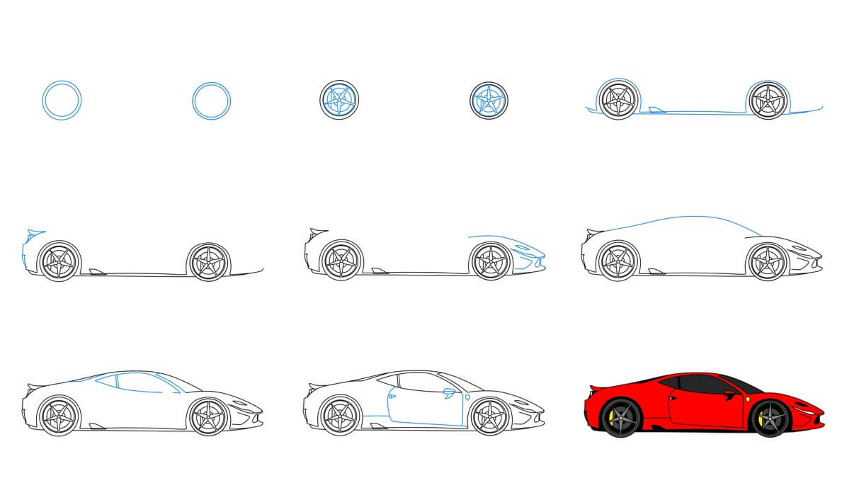 Desenhos de Impressão de carro Ferrari