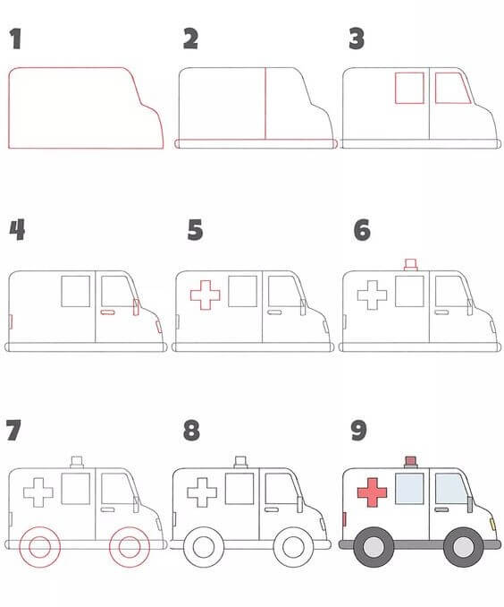 Desenhos de Impressão gratuita de ambulância