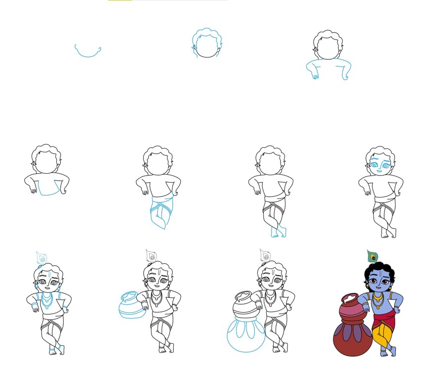 Desenhos de Krishna imprimível
