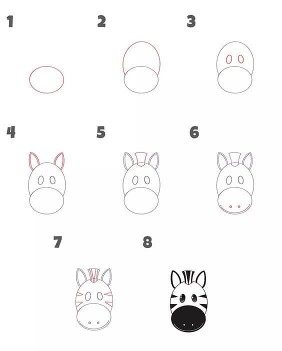 Desenhos de Rosto de zebra