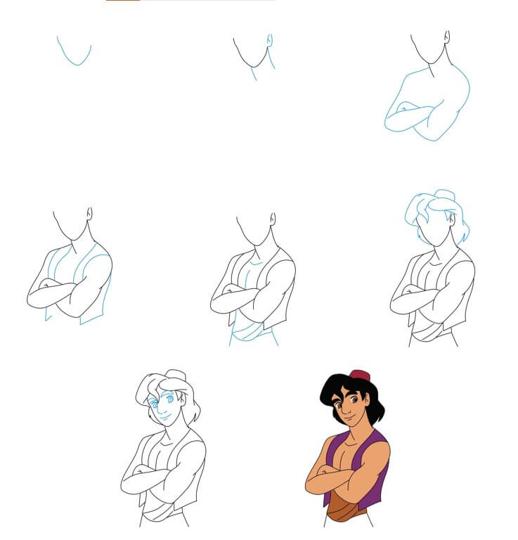 Desenhos de Aladdin smile