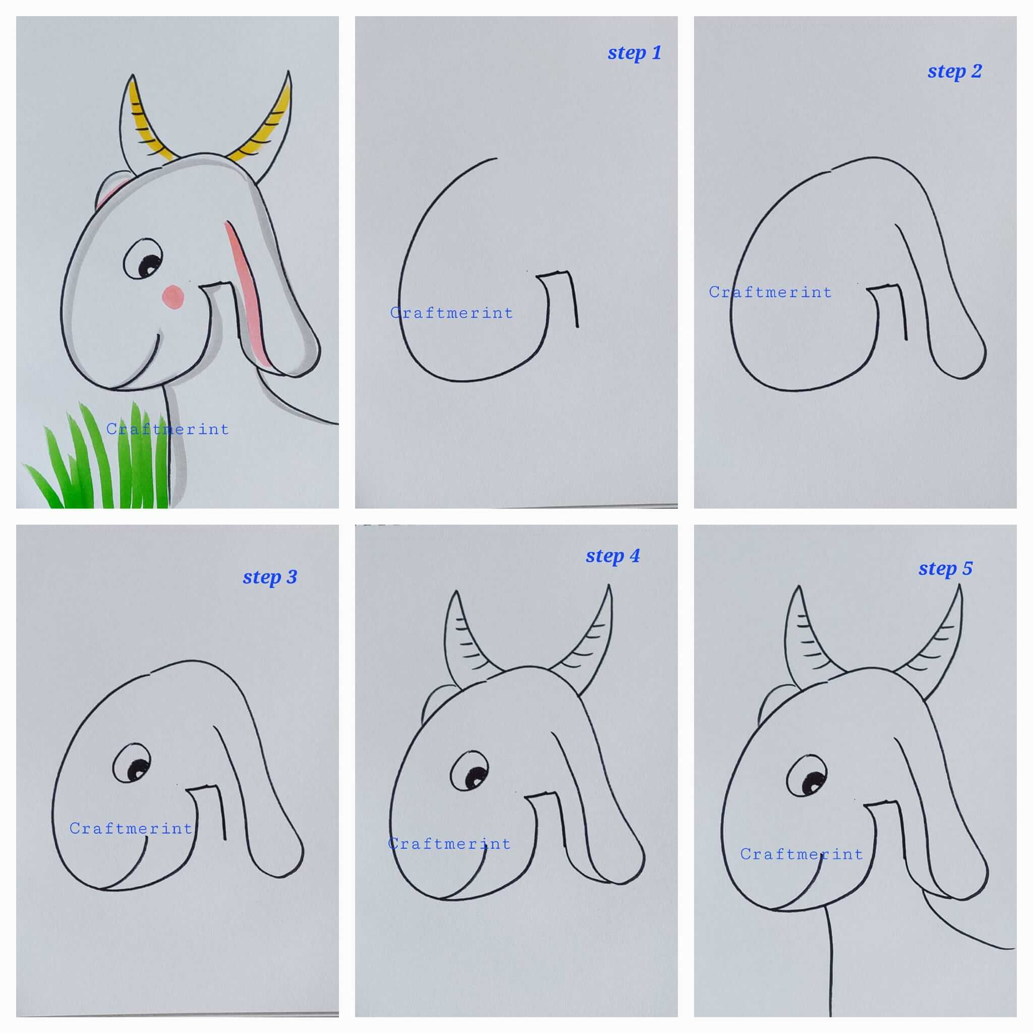 Desenhos de Sorriso de cabra