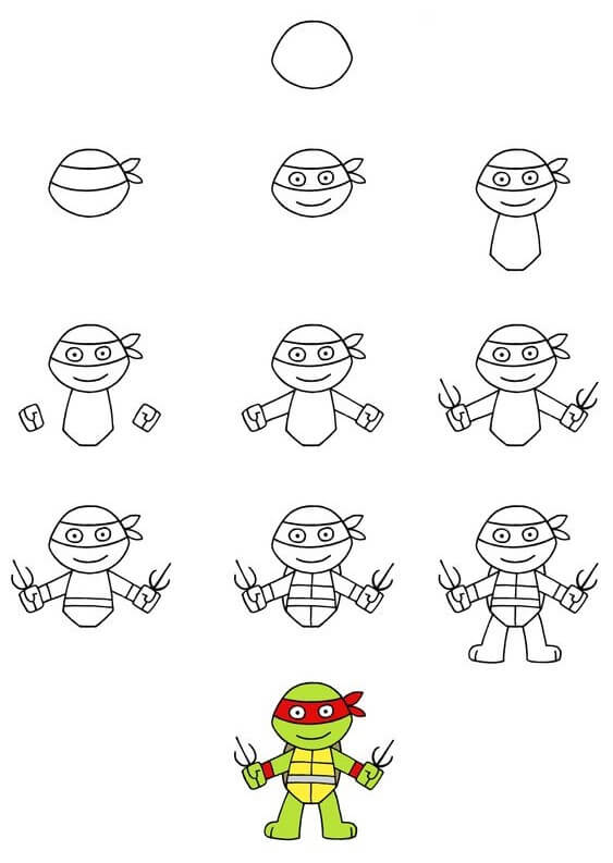 Desenhos de Sorriso de tartaruga ninja