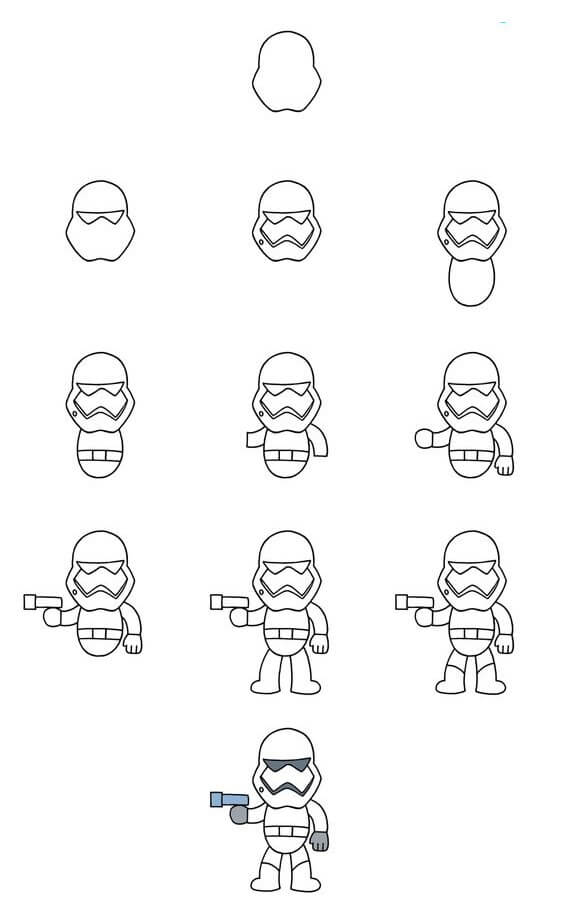 Desenhos de Stormtrooper fácil