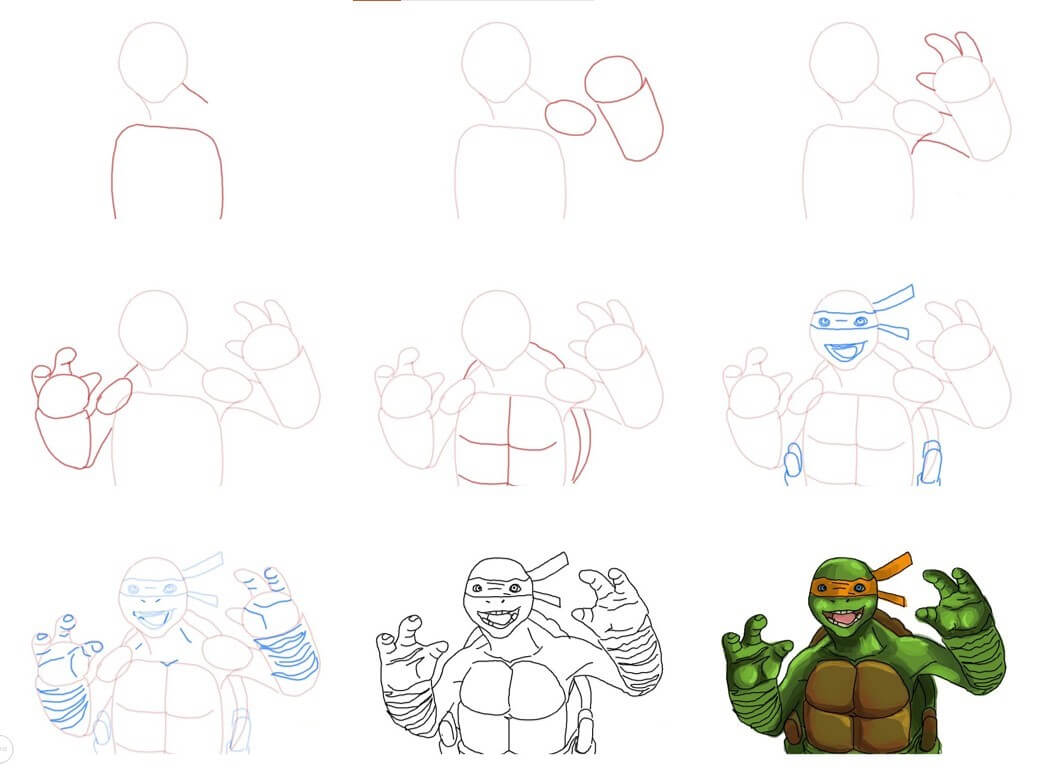 Desenhos de Tartaruga Ninja engraçada