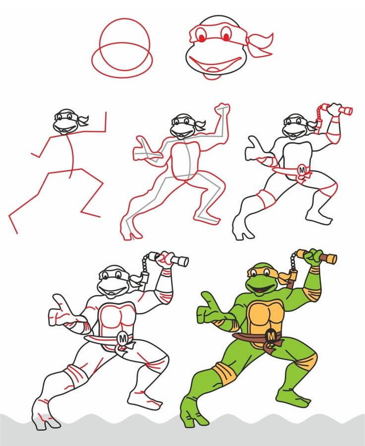 Desenhos de Tartaruga Ninja pronta