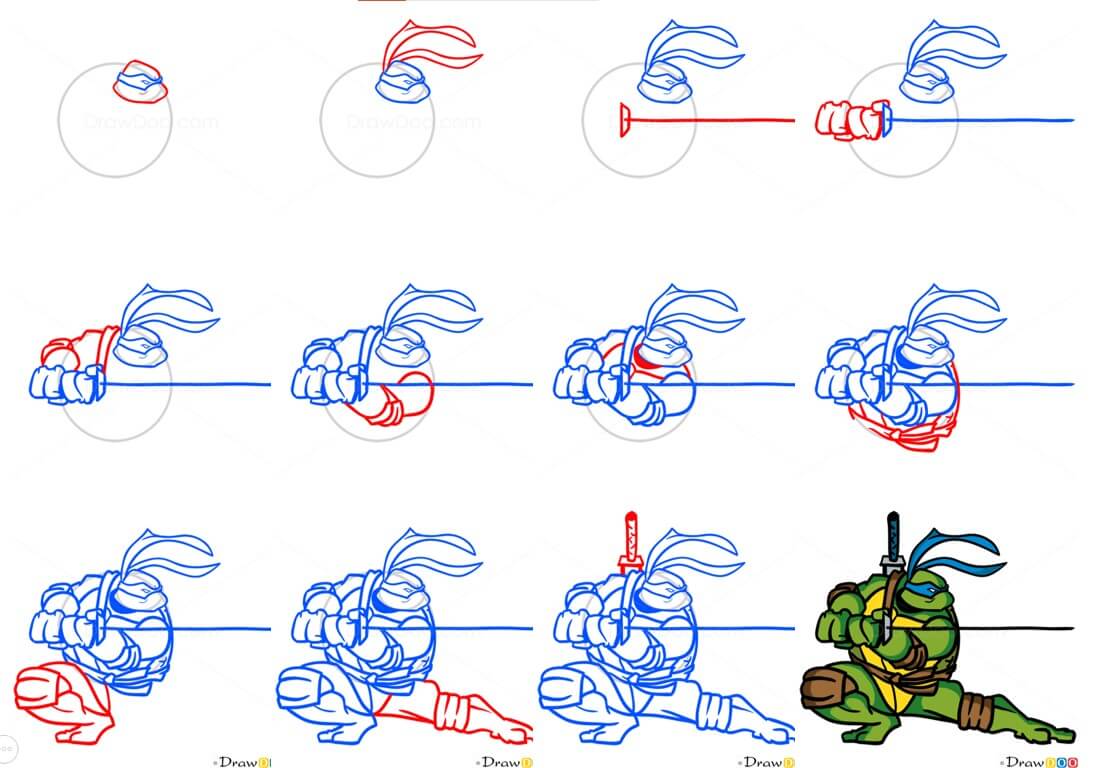 Desenhos de Tartaruga ninja segura espada