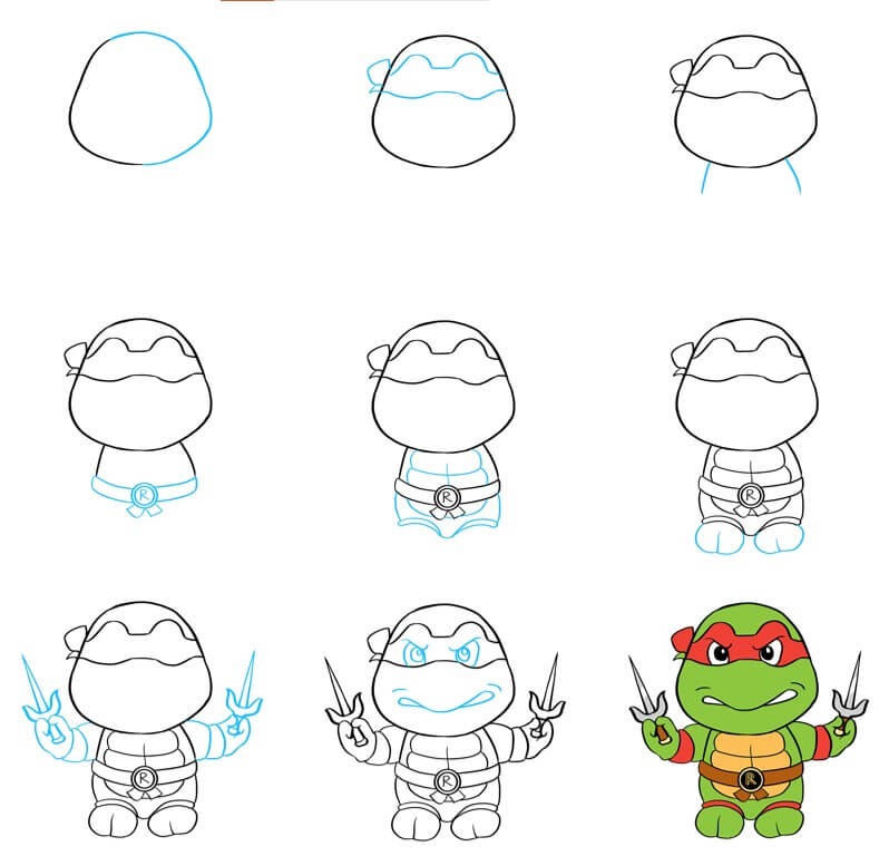 Desenhos de Tartaruga Ninja simples