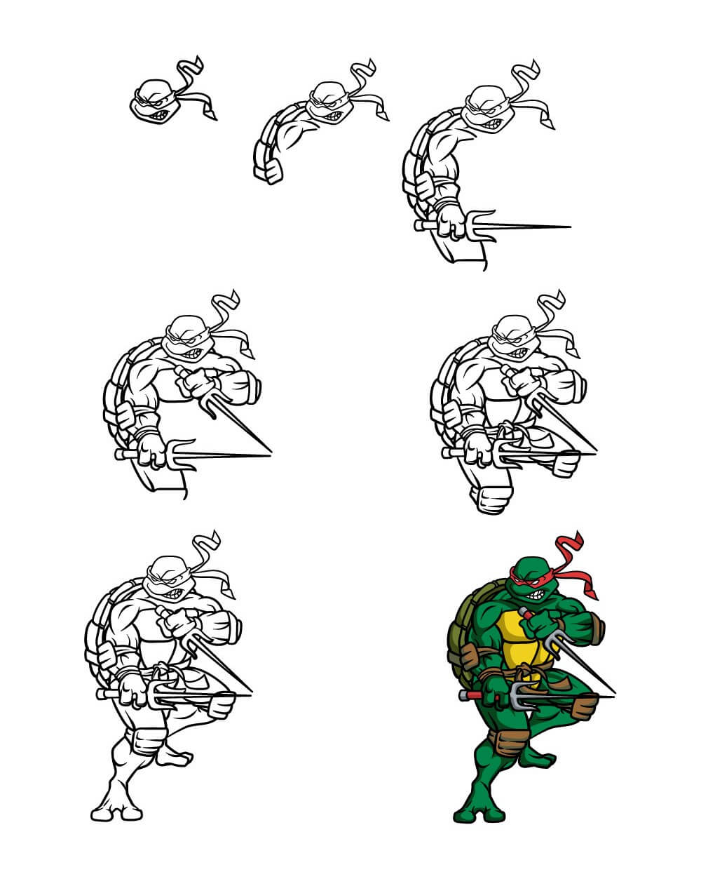 Desenhos de Tartarugas Ninja para imprimir