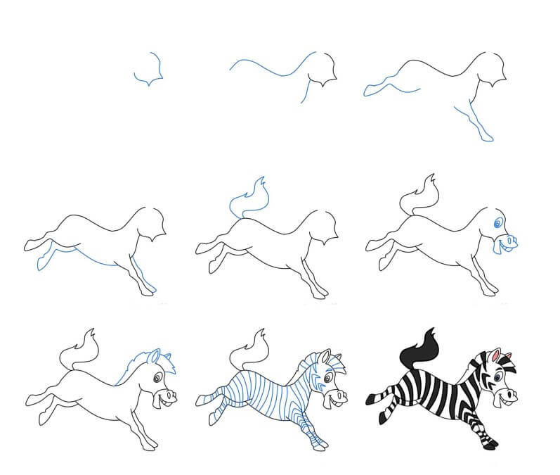 Desenhos de Zebra correndo