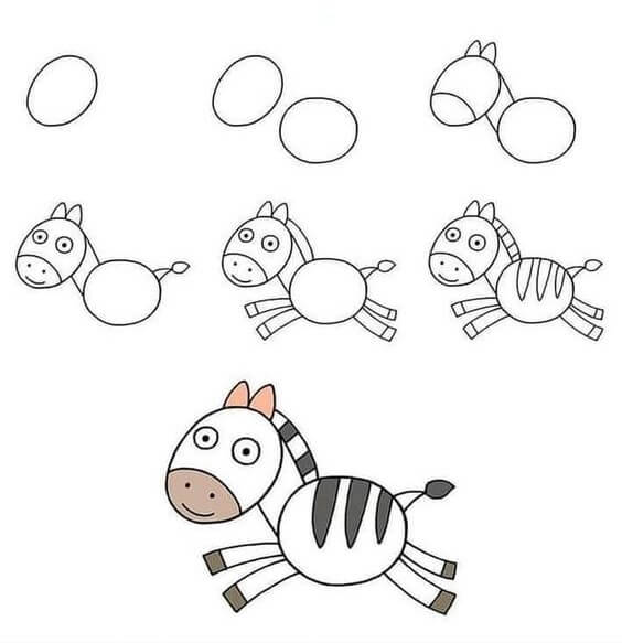 Desenhos de Zebra correndo rápido