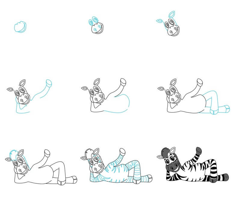 Desenhos de Zebra deitada