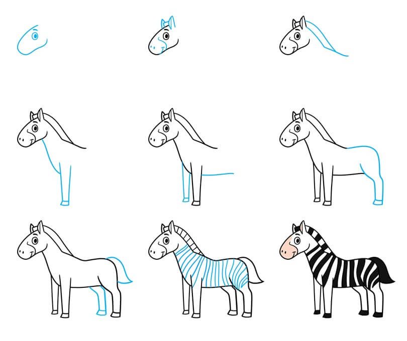 Desenhos de Zebra fácil