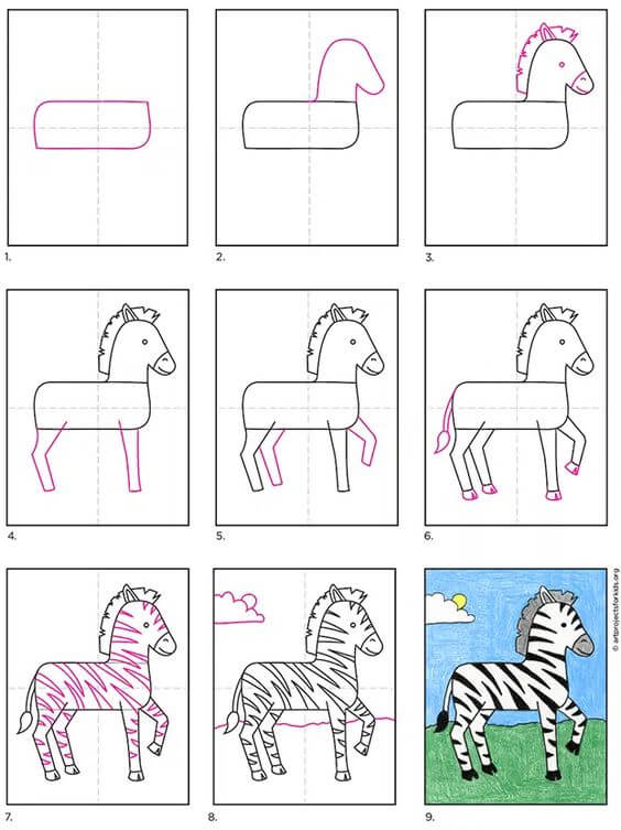 Desenhos de Zebra simples