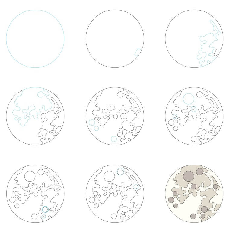 Desenhos de Beleza da lua cheia